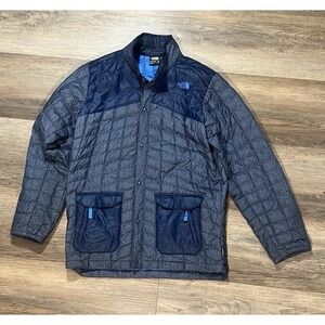 The North Face Boys XL 18/20 Quilted Insulated Snap Front Jacket Blue Gray